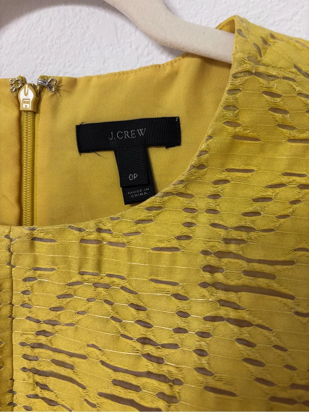 J. Crew Yellow Sleeveless Textured Fit-and-Flare Girls Dress